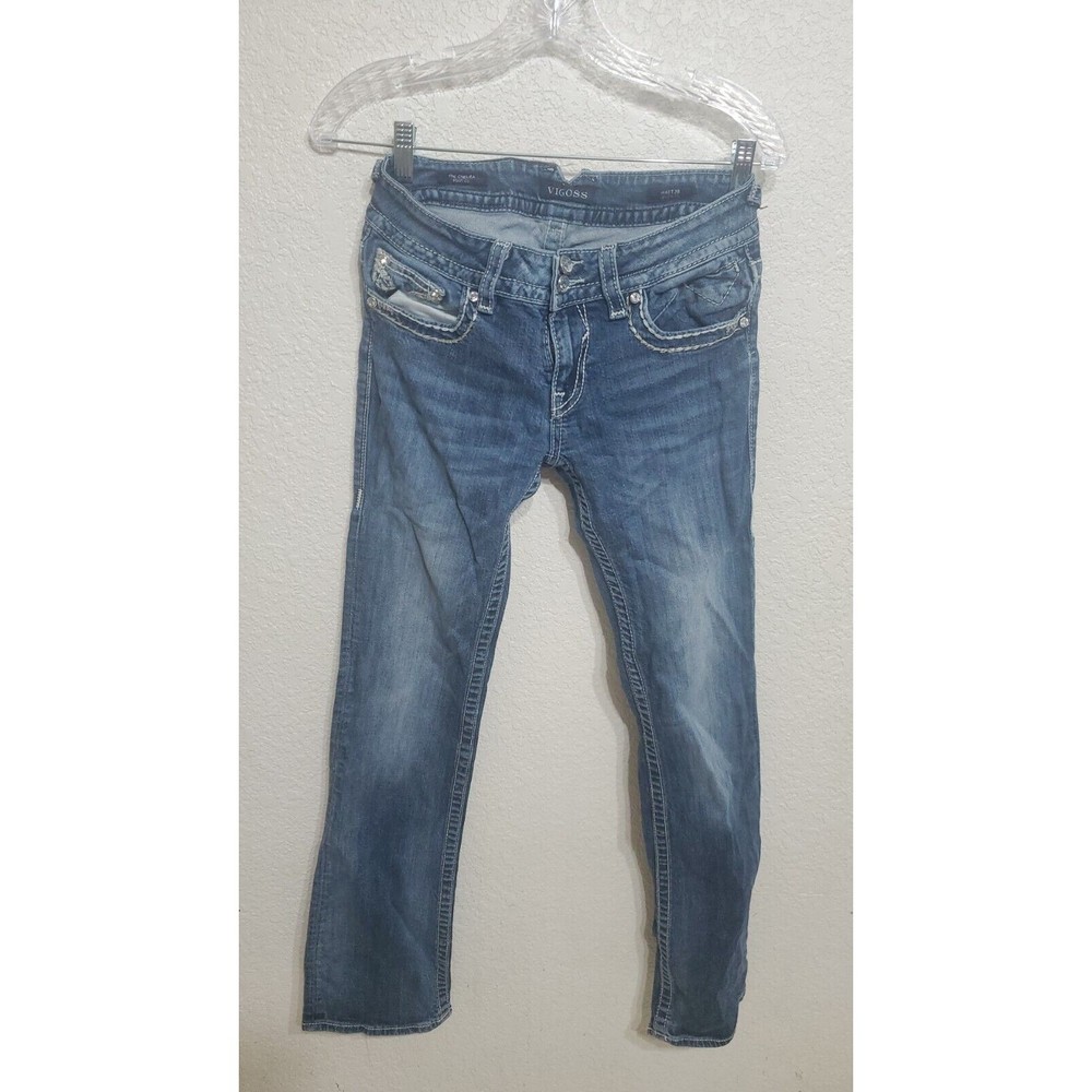 Vigoss Womens Medium Wash The Chelsea Slim Boot Cut Jeans Size 5/6 (28x33)